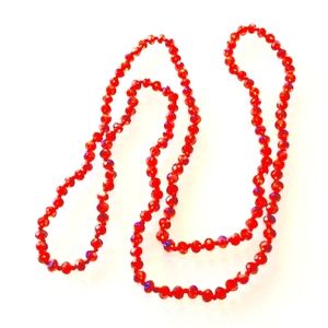 NWOT RED BEADS Long Necklace 48"